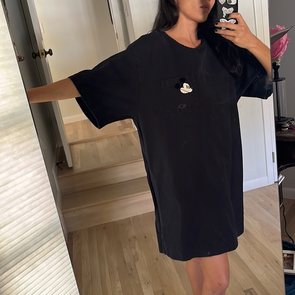 Marc Jacobs Mickey Mouse Denim Short Sleeve Dress Large - Picture 2 of 8